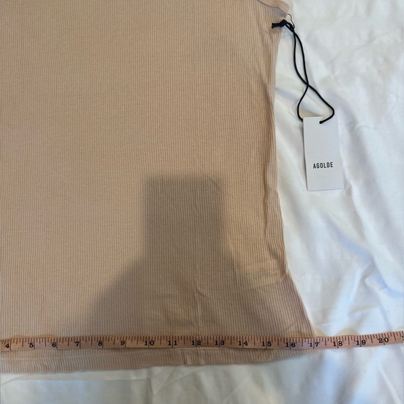 Agolde soft pink NWT ribbed tank top M - Picture 9 of 14